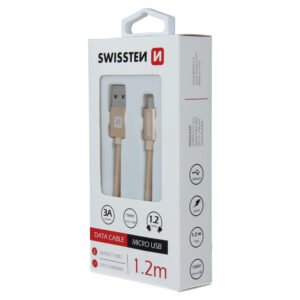 DATA CABLE SWISSTEN TEXTILE USB / MICRO USB 1.2 M GOLD
