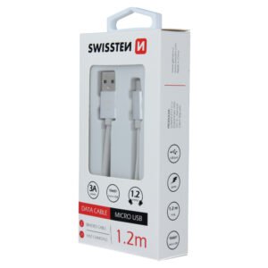 DATA CABLE SWISSTEN TEXTILE USB / MICRO USB 1.2 M SILVER